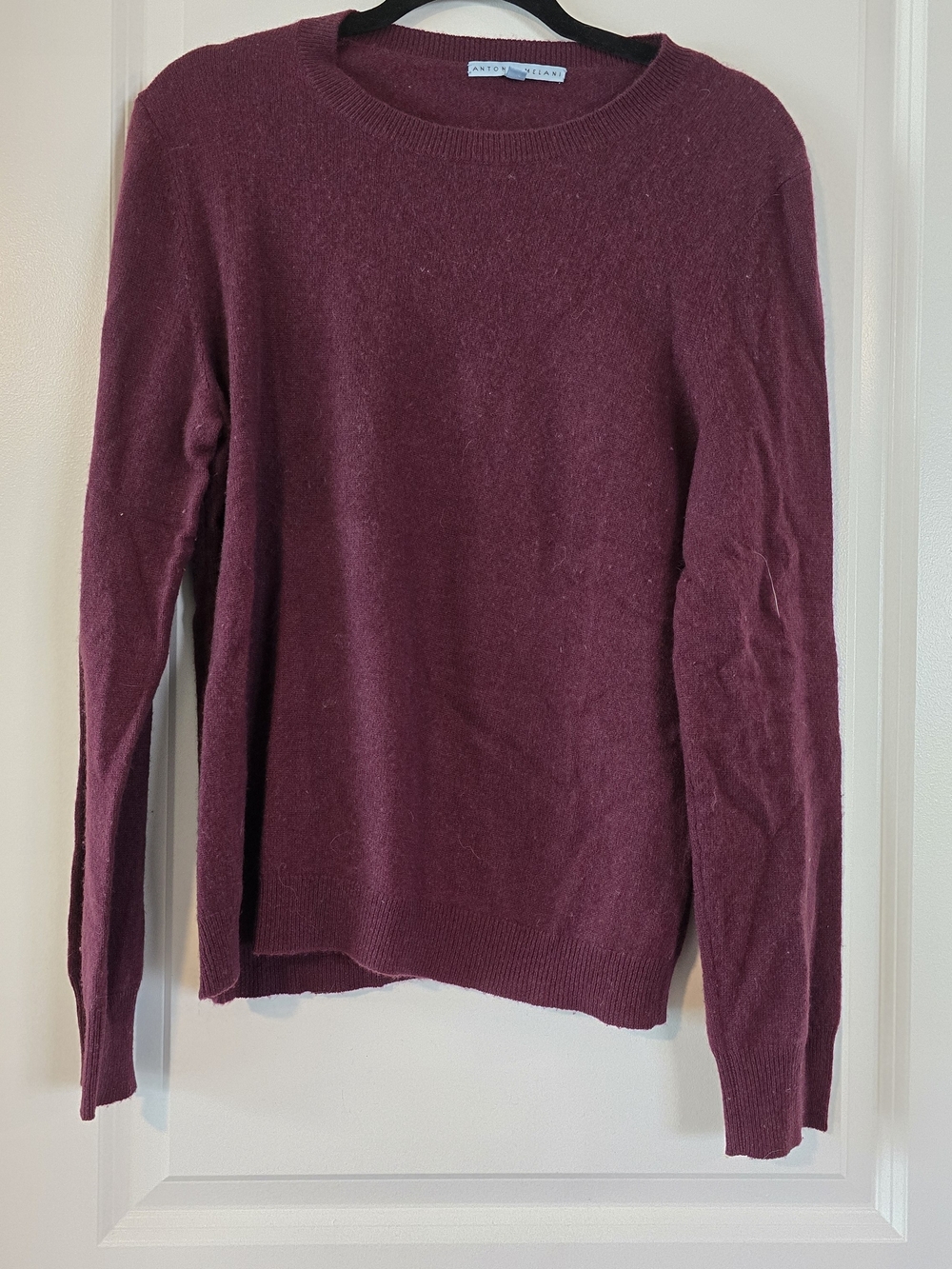 ANTONIO MELANI Cashmere Maroon Crewneck Sweater